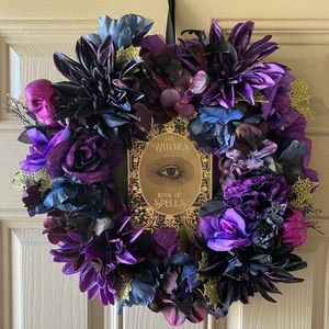 SOLD Halloween Witches Book of Spells Wreath